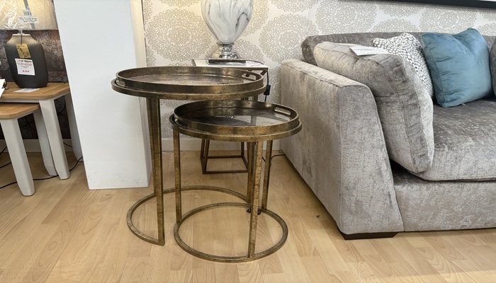 Gold Atlas Set Of 2 Side Tray Tables